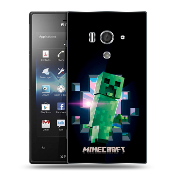 Пластиковый чехол на Sony Xperia acro S с принтом Майнкрафт Minecraft