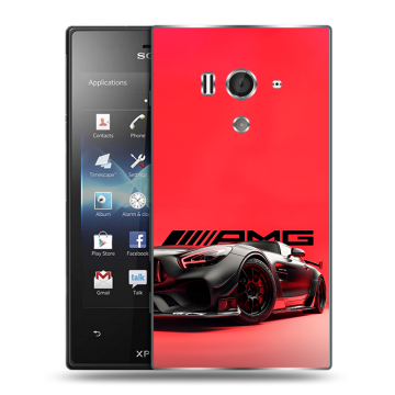 Пластиковый чехол на Sony Xperia acro S с принтом Мерседес Mercedes AMG Пластиковый чехол на Sony Xperia acro S с принтом Мерседес Mercedes AMG