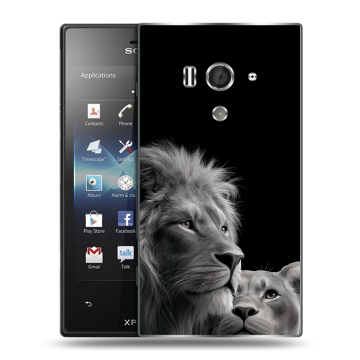 Пластиковый чехол на Sony Xperia acro S с принтом Лев кошки Пластиковый чехол на Sony Xperia acro S с принтом Лев кошки