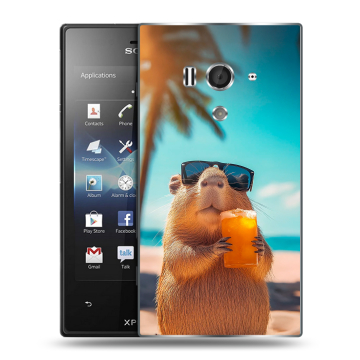 Пластиковый чехол на Sony Xperia acro S с принтом Капибара