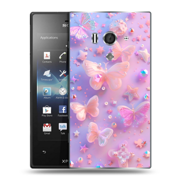 Пластиковый чехол на Sony Xperia acro S с принтом Бабочки