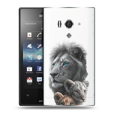 Пластиковый чехол на Sony Xperia acro S с принтом Львы Пластиковый чехол на Sony Xperia acro S с принтом Львы