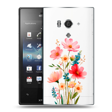 Пластиковый чехол на Sony Xperia acro S с принтом Цветы Пластиковый чехол на Sony Xperia acro S с принтом Цветы