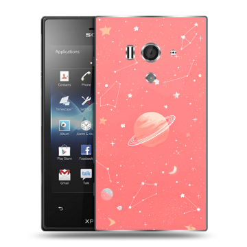Пластиковый чехол на Sony Xperia acro S с принтом Розовый космос Пластиковый чехол на Sony Xperia acro S с принтом Розовый космос