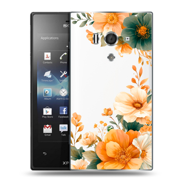 Пластиковый чехол на Sony Xperia acro S с принтом Цветы принт Пластиковый чехол на Sony Xperia acro S с принтом Цветы принт
