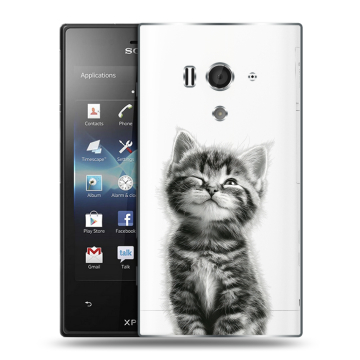 Пластиковый чехол на Sony Xperia acro S с принтом Котенок
