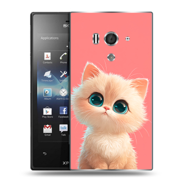 Пластиковый чехол на Sony Xperia acro S с принтом Розовый котенок Пластиковый чехол на Sony Xperia acro S с принтом Розовый котенок