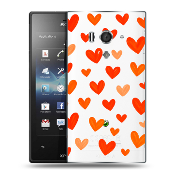 Пластиковый чехол на Sony Xperia acro S с принтом Сердечки Пластиковый чехол на Sony Xperia acro S с принтом Сердечки