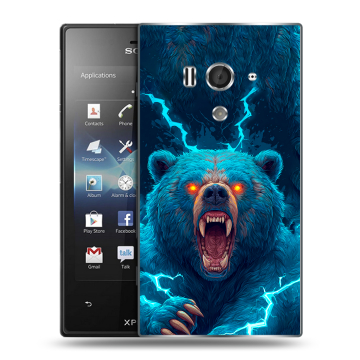 Пластиковый чехол на Sony Xperia acro S с принтом Медведь Пластиковый чехол на Sony Xperia acro S с принтом Медведь