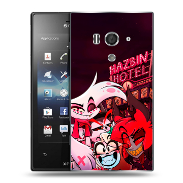 Пластиковый чехол на Sony Xperia acro S с принтом Hazbin Hotel Отель Хазбин