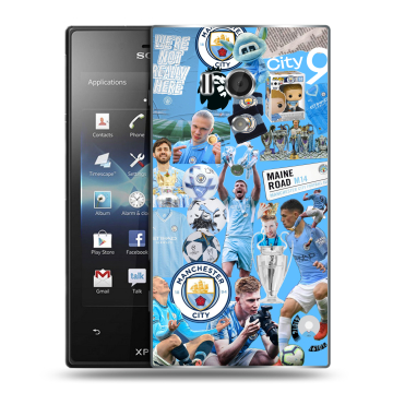 Пластиковый чехол на Sony Xperia acro S с принтом Man City Манчестер Сити Пластиковый чехол на Sony Xperia acro S с принтом Man City Манчестер Сити