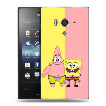 Пластиковый чехол на Sony Xperia acro S с принтом Спанч боб Спанчбоб