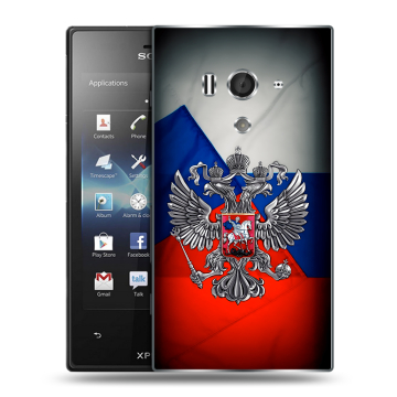 Пластиковый чехол на Sony Xperia acro S с принтом Флаг России
