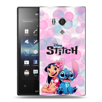 Пластиковый чехол на Sony Xperia acro S с принтом Лило и Стич
