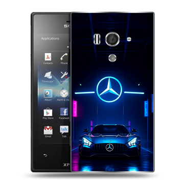 Пластиковый чехол на Sony Xperia acro S с принтом Mercedes Мерседес