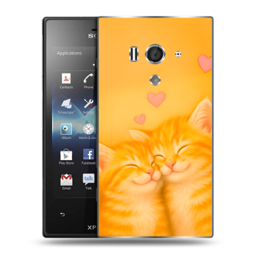 Пластиковый чехол на Sony Xperia acro S с принтом Милые котята