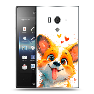 Пластиковый чехол на Sony Xperia acro S с принтом корги