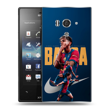 Пластиковый чехол на Sony Xperia acro S с принтом Барселона Barca Yamal 