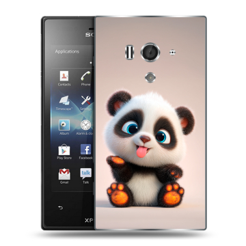 Пластиковый чехол на Sony Xperia acro S с принтом милая панда