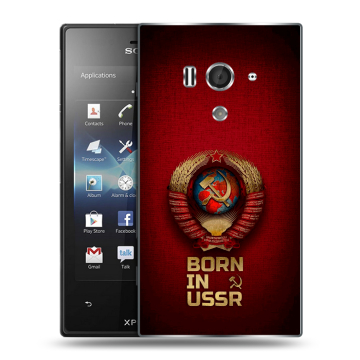 Пластиковый чехол на Sony Xperia acro S с принтом Флаг Герб СССР Пластиковый чехол на Sony Xperia acro S с принтом Флаг Герб СССР