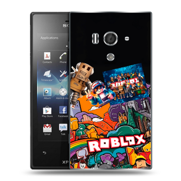 Пластиковый чехол на Sony Xperia acro S с принтом Roblox Роблокс