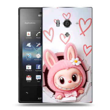 Пластиковый чехол на Sony Xperia acro S с принтом Labubu Лабубу
