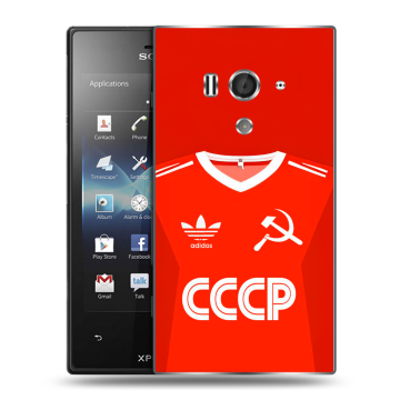Пластиковый чехол на Sony Xperia acro S с принтом Флаг Герб СССР Пластиковый чехол на Sony Xperia acro S с принтом Флаг Герб СССР