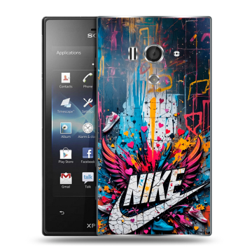 Пластиковый чехол на Sony Xperia acro S с принтом Nike Найк