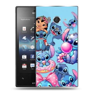 Пластиковый чехол на Sony Xperia acro S с принтом Лило и Стич