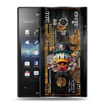 Пластиковый чехол на Sony Xperia acro S с принтом Дональд Дак Доллар