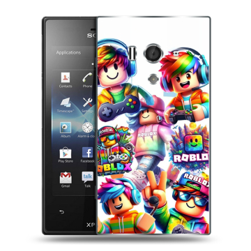 Пластиковый чехол на Sony Xperia acro S с принтом Roblox Роблокс