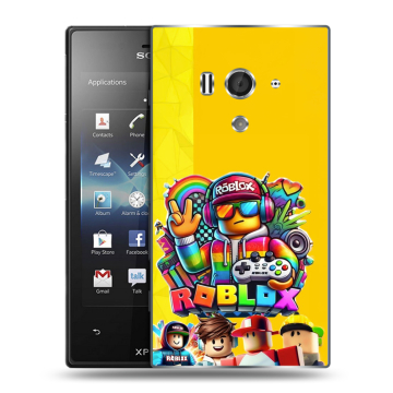 Пластиковый чехол на Sony Xperia acro S с принтом Roblox Роблокс