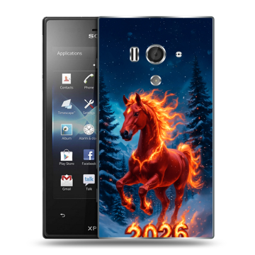 Пластиковый чехол на Sony Xperia acro S с принтом Новый год коня Пластиковый чехол на Sony Xperia acro S с принтом Новый год коня