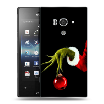 Пластиковый чехол на Sony Xperia acro S с принтом Новый год Гринч Пластиковый чехол на Sony Xperia acro S с принтом Новый год Гринч