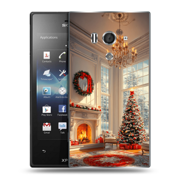 Пластиковый чехол на Sony Xperia acro S с принтом Новый год