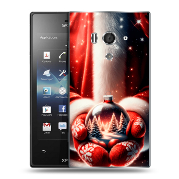 Пластиковый чехол на Sony Xperia acro S с принтом Новый год