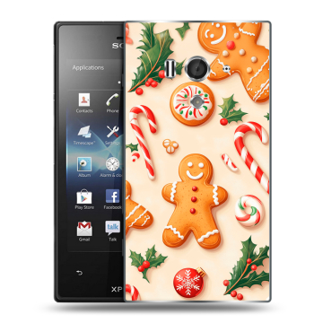 Пластиковый чехол на Sony Xperia acro S с принтом Новый год