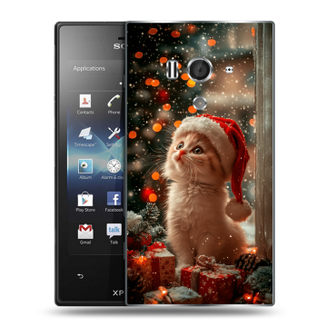 Пластиковый чехол на Sony Xperia acro S с принтом Новый год
