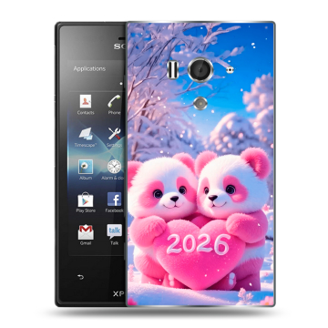 Пластиковый чехол на Sony Xperia acro S с принтом Новый год