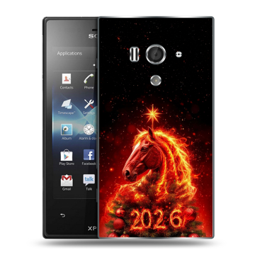 Пластиковый чехол на Sony Xperia acro S с принтом Новый год