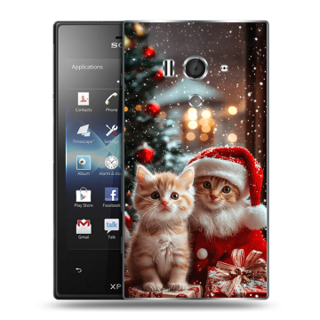 Пластиковый чехол на Sony Xperia acro S с принтом Новый год