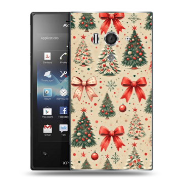 Пластиковый чехол на Sony Xperia acro S с принтом Новый год