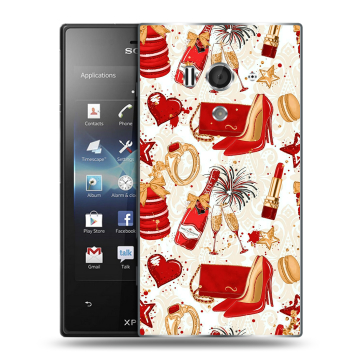 Пластиковый чехол на Sony Xperia acro S с принтом Новый год
