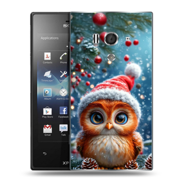 Пластиковый чехол на Sony Xperia acro S с принтом Новый год