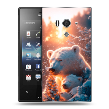 Пластиковый чехол на Sony Xperia acro S с принтом Новый год