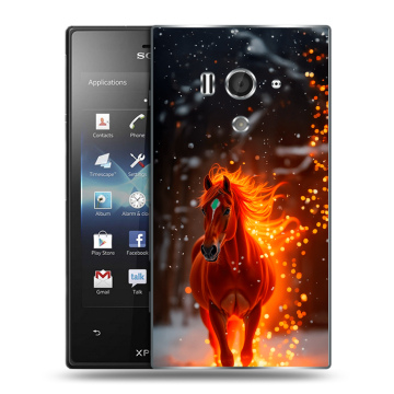 Пластиковый чехол на Sony Xperia acro S с принтом Новый год