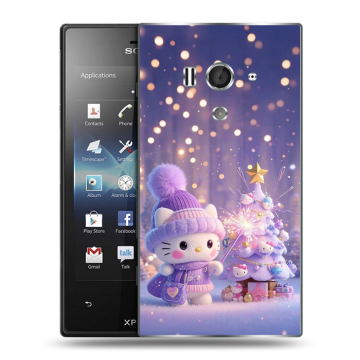 Пластиковый чехол на Sony Xperia acro S с принтом Новый год
