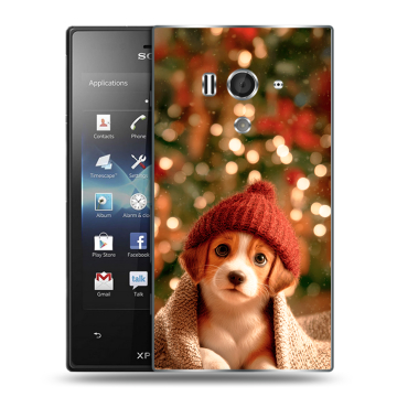 Пластиковый чехол на Sony Xperia acro S с принтом Новый год