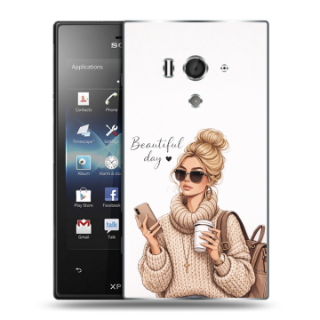 Пластиковый чехол на Sony Xperia acro S с принтом женский