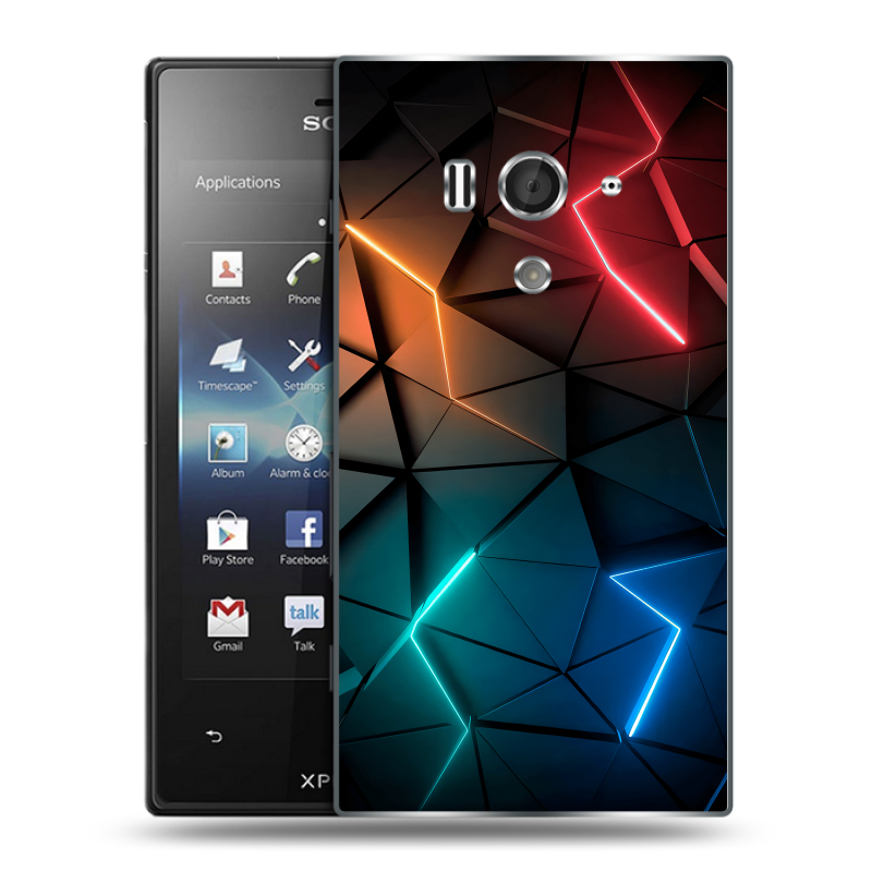 Пластиковый чехол на Sony Xperia acro S с принтом Абстракция неон Пластиковый чехол на Sony Xperia acro S с принтом Абстракция неон